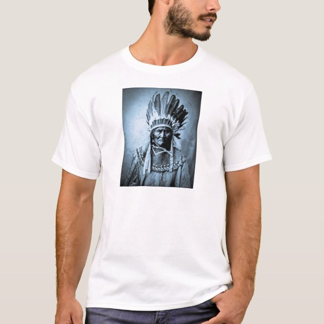 T-shirt Geronimo dans le cru principal de robe cyan (Devant)