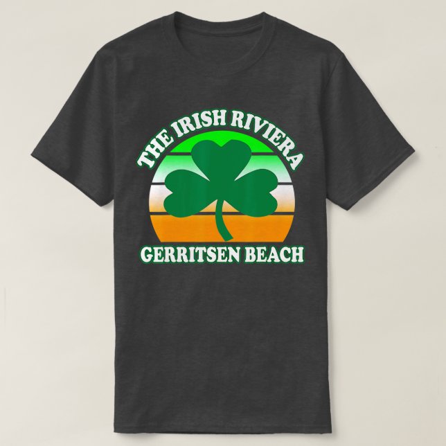 T-shirt Gerritsen Beach Irish Riviera Funny Shamrock Retro (Design devant)