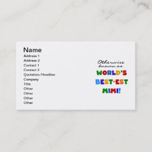 T - Shirt-Geschenke des Gut-est der Welt helle Visitenkarte