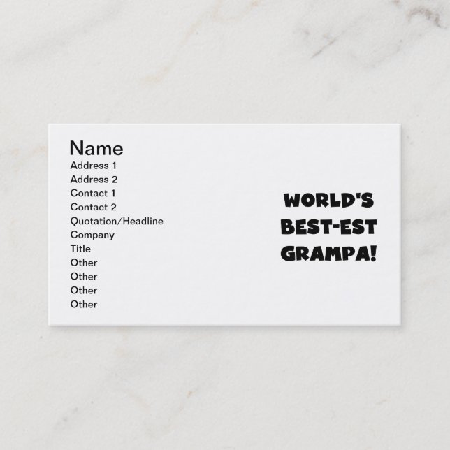 T - Shirt-Geschenke des Gut-est Grampa der Visitenkarte (Vorderseite)