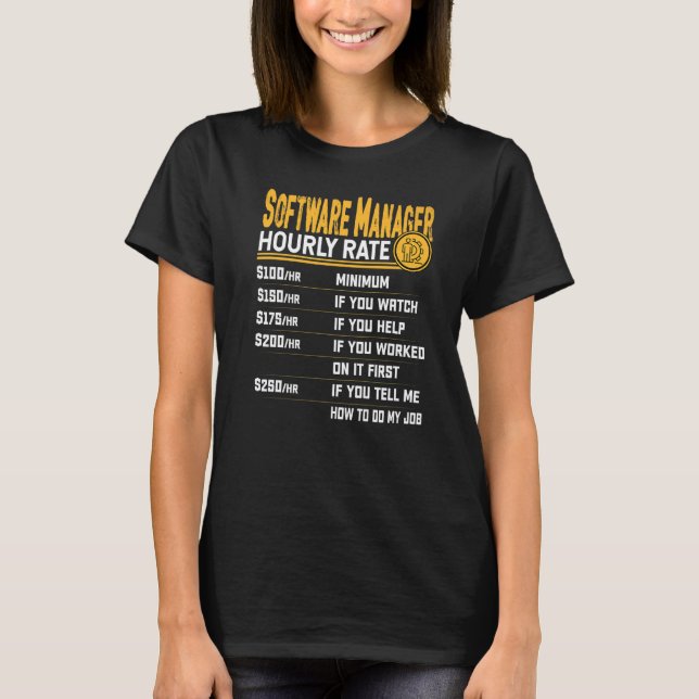 T-shirt Gestionnaire de logiciels Directeur de logiciel à  (Devant)