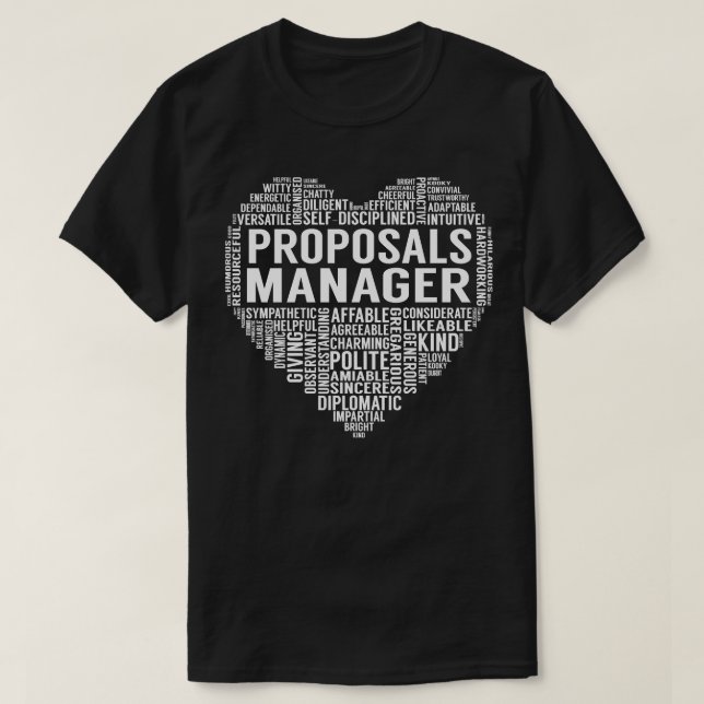 T-shirt Gestionnaire de propositions Coeur (Design devant)