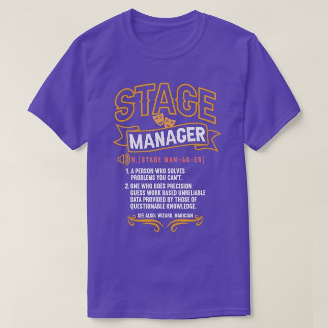 T-shirt Gestionnaire de scène Définition Directeur du théâ (Design devant)