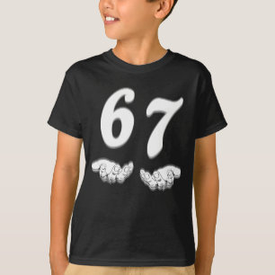 T-shirt Gesture à main amusante 67 Mème Gen Alpha 6 7