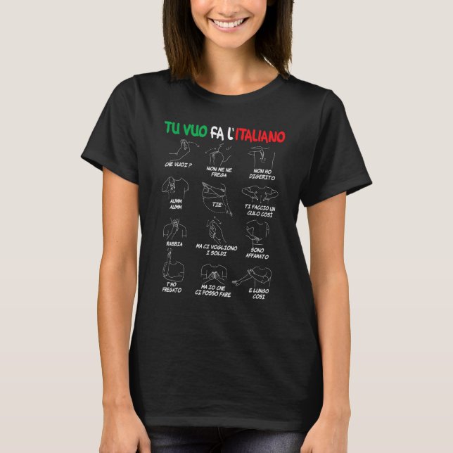 T-shirt Gestures italiennes Traducteur gestes main (Devant)