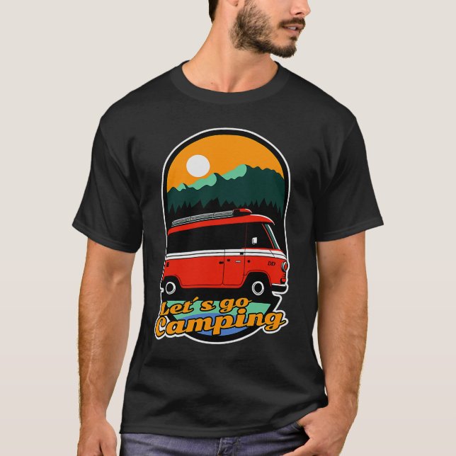 T-shirt Get away from it all  Let's go Camping (Devant)