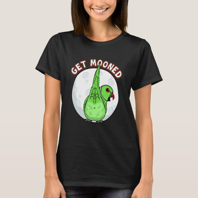 T-shirt Get Mooned I Parrot Underfluffies I Green Indian R (Devant)