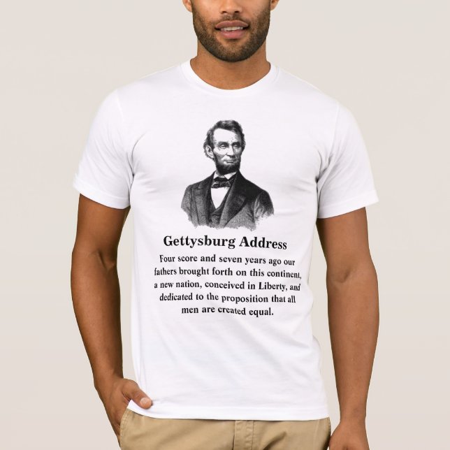 T-shirt Gettysburg Adresse Abraham Lincoln 19 novembre 186 (Devant)