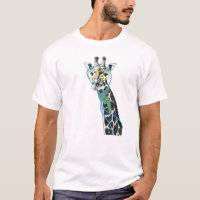 Ggirafe cool et tendance avec lunettes, écouteurs