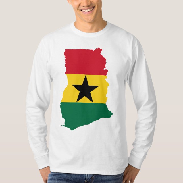T-shirt GH de carte de drapeau du Ghana (Devant)