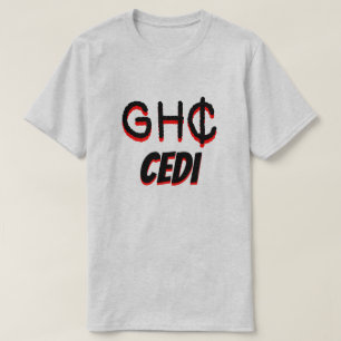 T-shirt GH ₵ ghanéen cedi gris