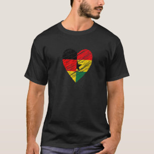 T-shirt Ghana Allemagne Coeur Allemand Drapeau Ghanéen Amo
