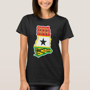 T-shirt Ghana Carte Du Pays Drapeau Patriotique Pour Le Gh
