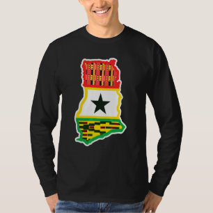 T-shirt Ghana Carte Du Pays Drapeau Patriotique Pour Le Gh