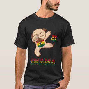 T-shirt Ghana Chien Ghana Football Team Ghana Drapeau Ghan