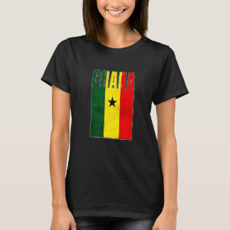T-shirt Ghana Drapeau Art Afrique Pays Rétro Vintage Grung