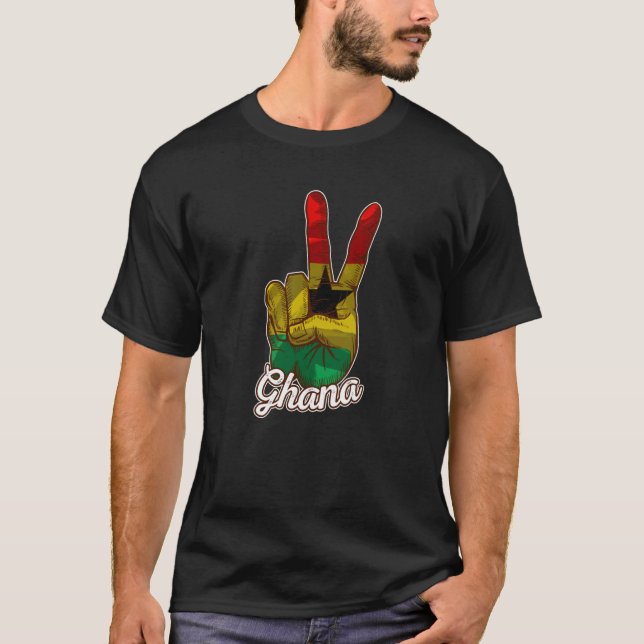 T-shirt Ghana Ghanaian Heart Love Proud Melanin Flag (Devant)
