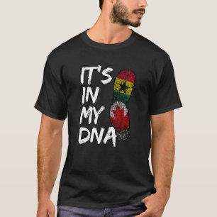 T-shirt Ghana Ghanéen Canada Drapeau canadien Main mélangé