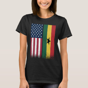 T-shirt Ghana Ghanéen États-Unis Drapeaux Fiers États-Unis