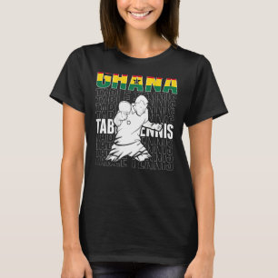 T-shirt Ghana Tennis De Table Soutien Ghanian Ping Pong Te