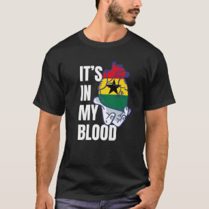 T-shirt Ghanéenne Cardiologie Sang Veines Drapeau main Gha