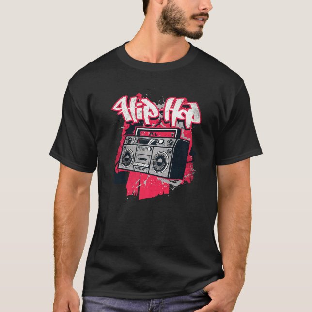 T-shirt Ghetto Blaster 80's 90's Party Hip Hip Rap R&b Vin (Devant)