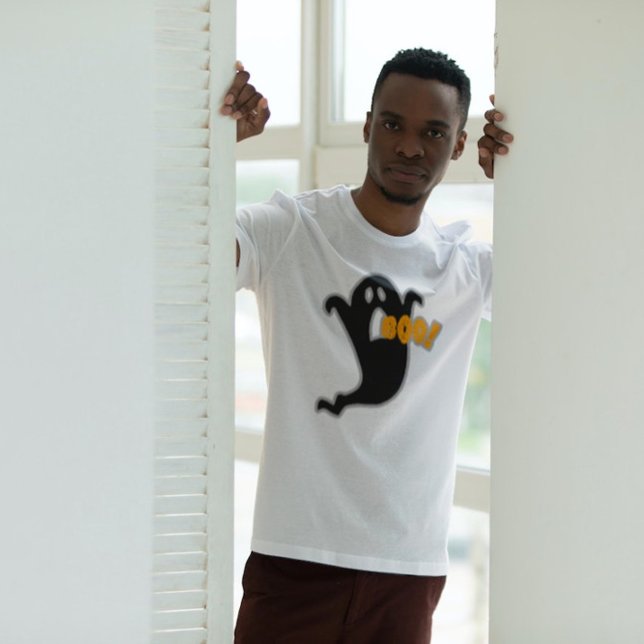 T-shirt Ghost Boo Halloween noir orange graphique (Créateur téléchargé)