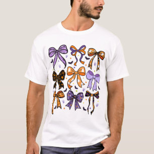 T-shirt Ghost Bow Coquette Halloween Saison Éffrayante Fem