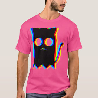 T-shirt Ghost Cat Trippy Vaporwave Halloween Techno Rave E