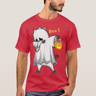 T-shirt Ghost Cow Funny Boo Halloween Men Women Farmer Pum