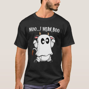 T-shirt Ghost Cow Moo Je veux dire Boo Funny Citrouille Fa
