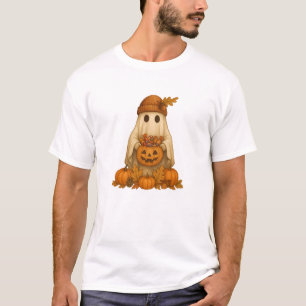 T-shirt Ghost d'Halloween éffrayant avec bonbon Citrouille
