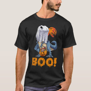 T-shirt Ghost Dinosaur T rex Funny Boo Halloween garçons H
