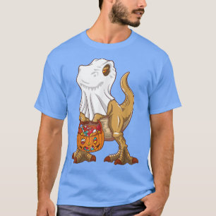 T-shirt Ghost Dinosaur T Rex Funny Boo Halloween Garçons H