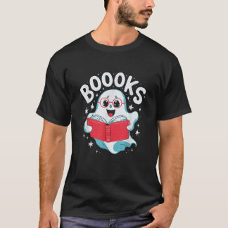T-shirt Ghost Halloween Costume Livres Rétro Hommes Femmes