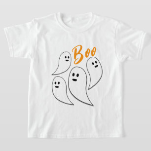T-shirt Ghost Halloween noir blanc mignon motif Boo