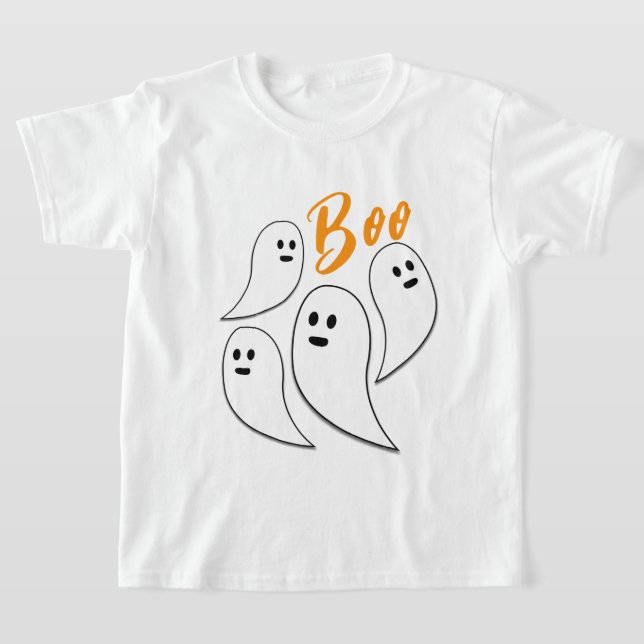 T-shirt Ghost Halloween noir blanc mignon motif Boo (Poser)