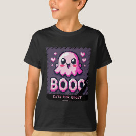 T-shirt Ghost rose mignon : Petit garçon en chemise douce 