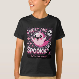 T-shirt Ghost rose mignon : Petit garçon en chemise douce 