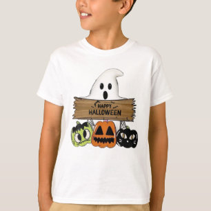 T-shirt Ghost Signs Joyeux Halloween avec des amis