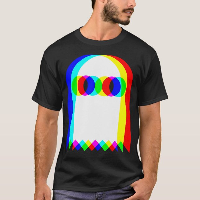 T-shirt Ghost Trippy Vaporwave Halloween Techno Rave Edm (Devant)