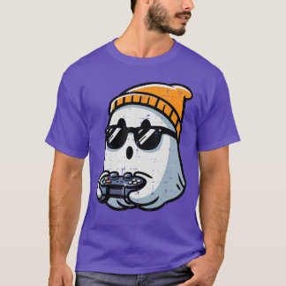 T-shirt Ghost Video Gamer Gaming Halloween Hommes Garçons 