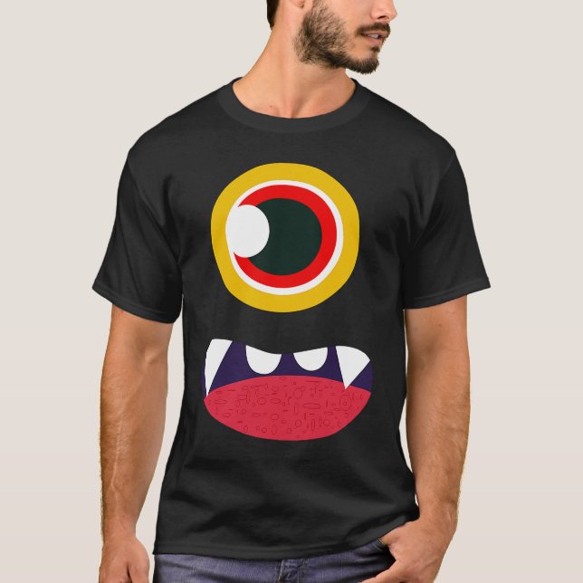 T-shirt Ghostface Monster Stomach Scary Halloween (Devant)