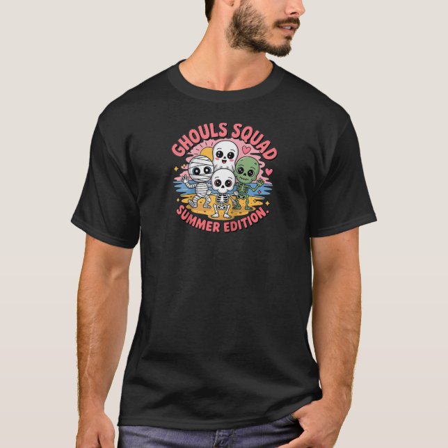 T-shirt Ghouls Squad Cute Summer Monsters Kawaii Halloween (Devant)