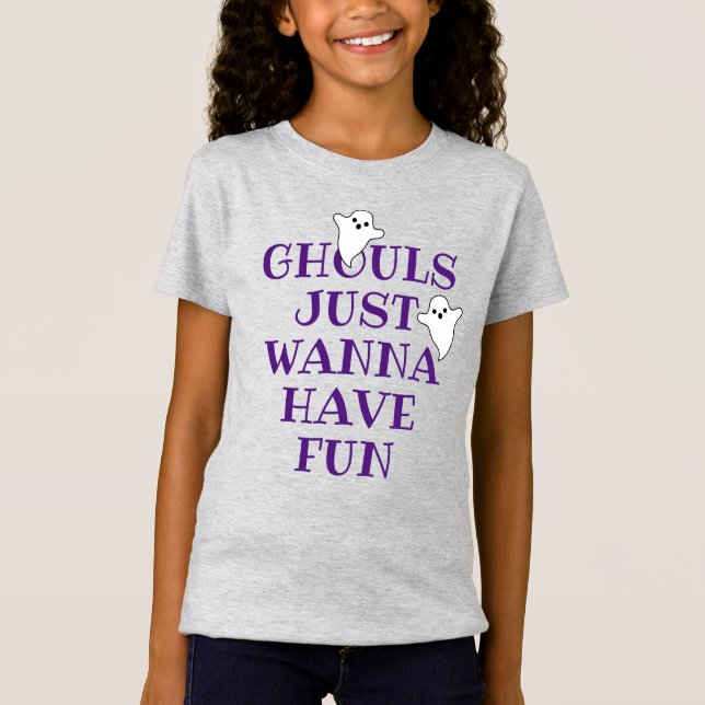 T-Shirt Ghouls veut juste s'amuser Halloween violet (Devant)