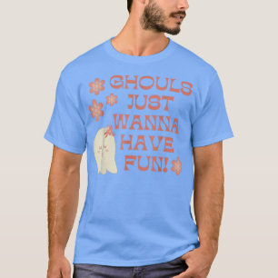 T-shirt Ghouls veut juste s'amuser mignon Ghost Retro Hall