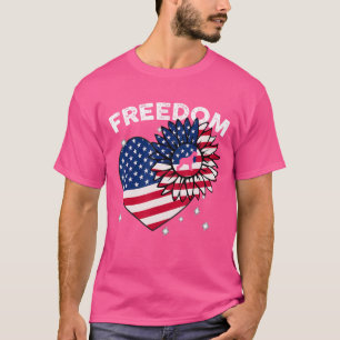 T-shirt Giant Schnauzer Sunflower Heart American Drapeau g