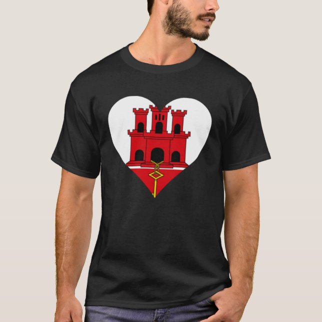 T-shirt Gibraltar Drapeau Coeur Gibraltar Love Gibraltar G (Devant)