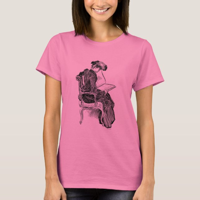 T-shirt Gibson Girl Reading (Devant)