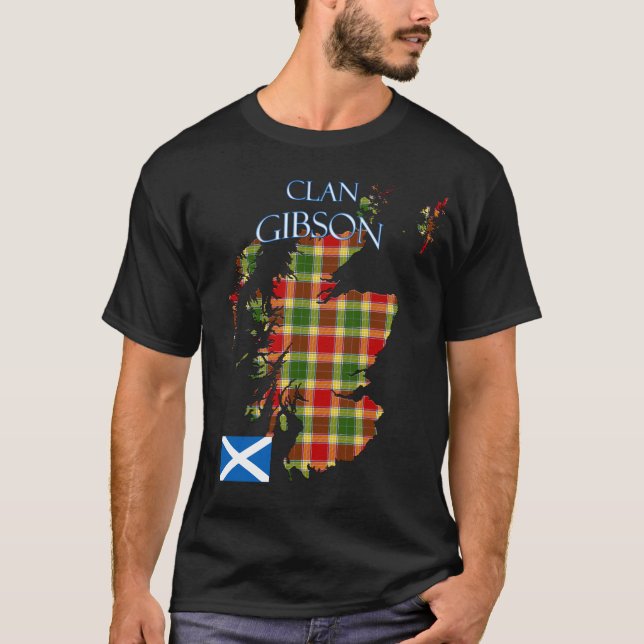 T-shirt Gibson Scottish Clan Tartan Scotland (Devant)